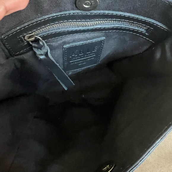 ABLE Cecilia Crossbody Bag Black Genuine Leather Adjustable Strap Retails $168 - Picture 5 of 10